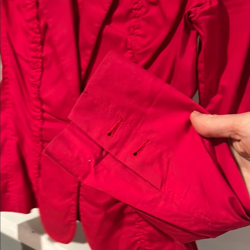 Express Red Ruched Blazer - Picture 3 of 6
